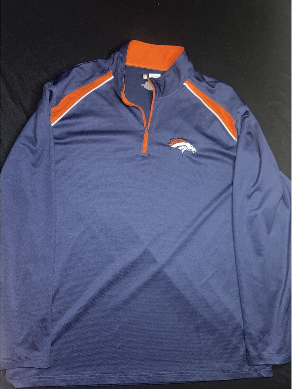 NFL Team Apparel Denver Broncos NFL Men's XL Navy 1/4 Zip Jacket
